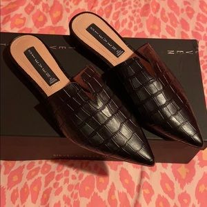 Black Lauryn Croc Slides